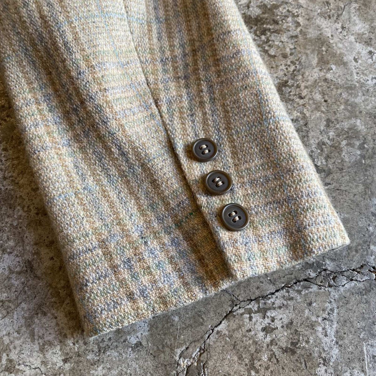 画像8: PALE TONE CHECK PATTERN DESIGN DOUBLE JACKET / Ladies M  (8)