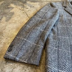 画像4: 2TONE COLOR HERRINGBONE PATTERN DESIGN TAILORED JACKET / Ladies L  (4)