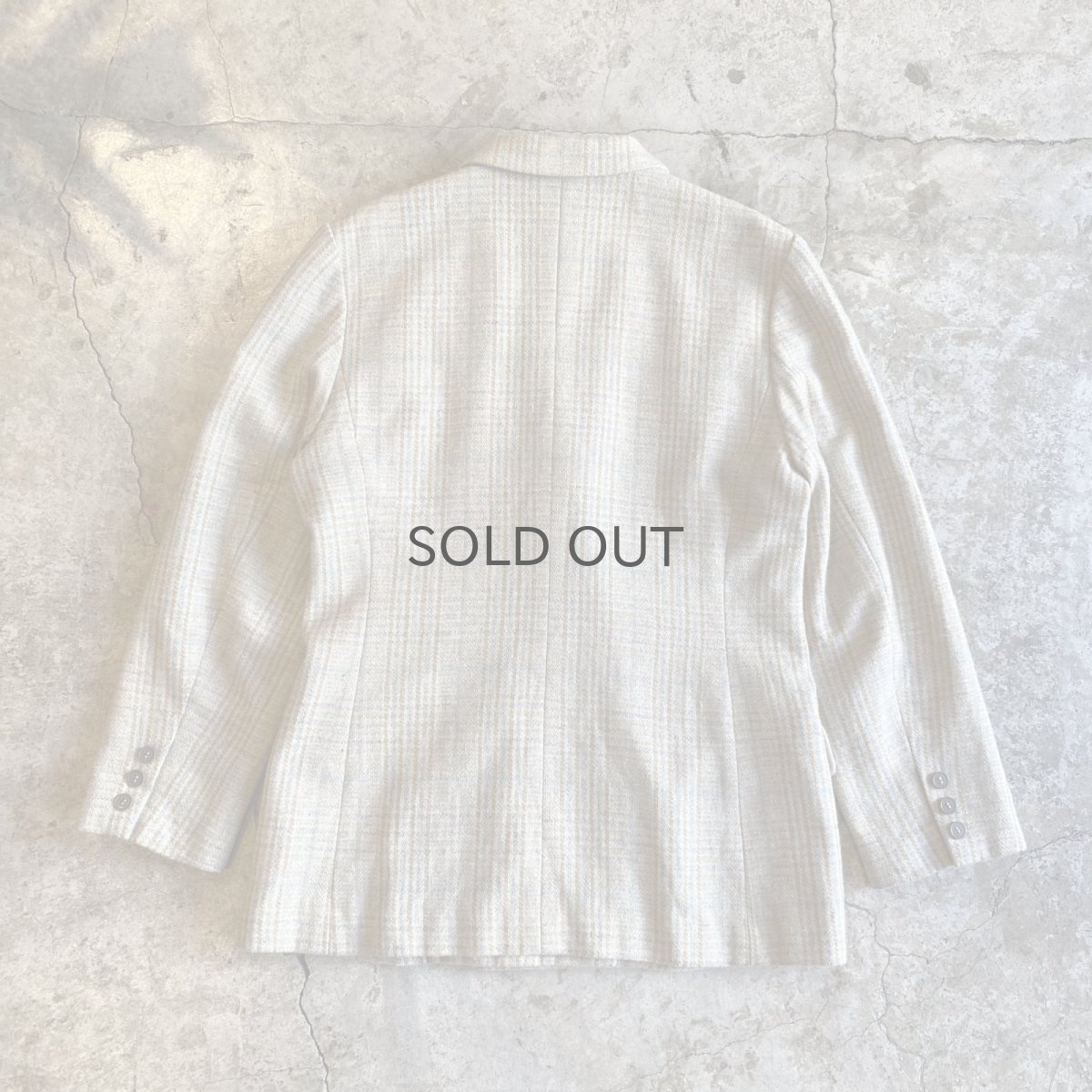 画像2: PALE TONE CHECK PATTERN DESIGN DOUBLE JACKET / Ladies M  (2)