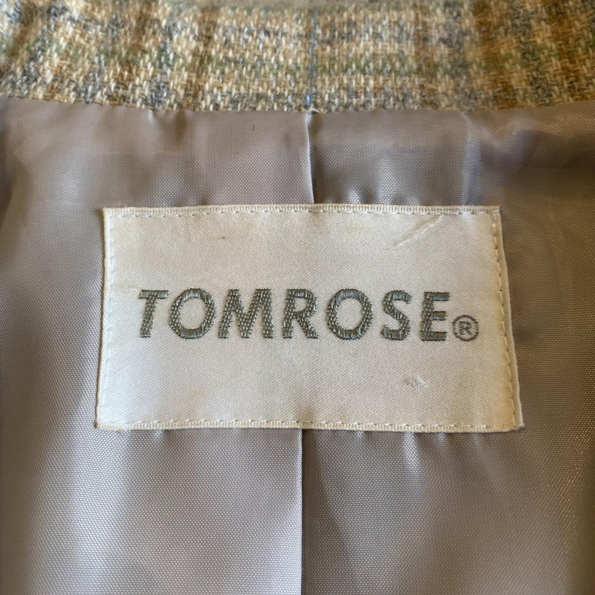 画像12: PALE TONE CHECK PATTERN DESIGN DOUBLE JACKET / Ladies M  (12)