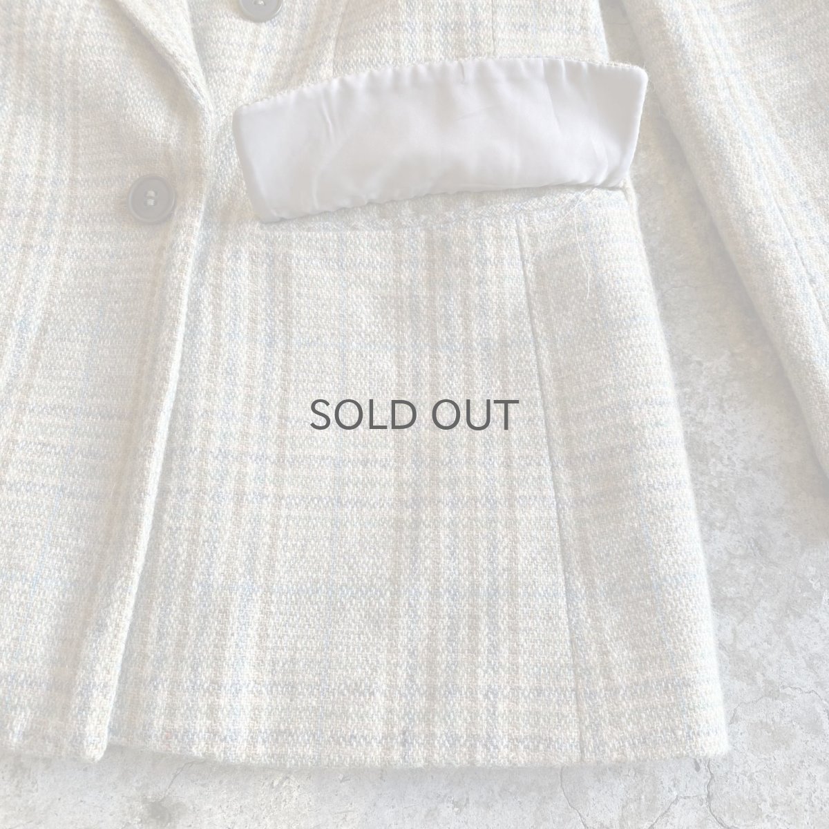 画像6: PALE TONE CHECK PATTERN DESIGN DOUBLE JACKET / Ladies M  (6)