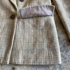 画像6: PALE TONE CHECK PATTERN DESIGN DOUBLE JACKET / Ladies M  (6)