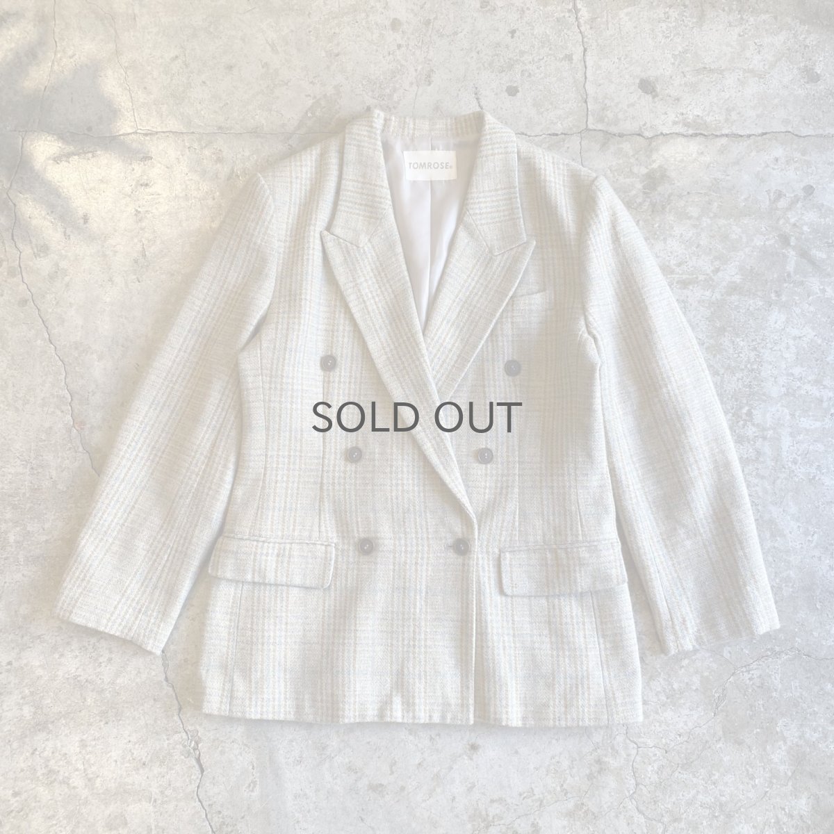 画像1: PALE TONE CHECK PATTERN DESIGN DOUBLE JACKET / Ladies M  (1)