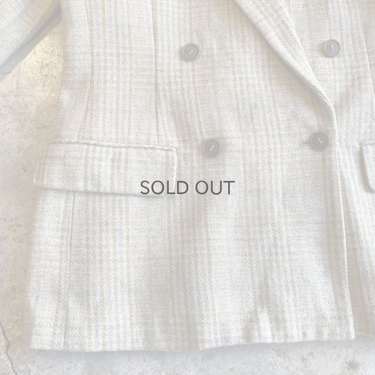 画像4: PALE TONE CHECK PATTERN DESIGN DOUBLE JACKET / Ladies M  (4)