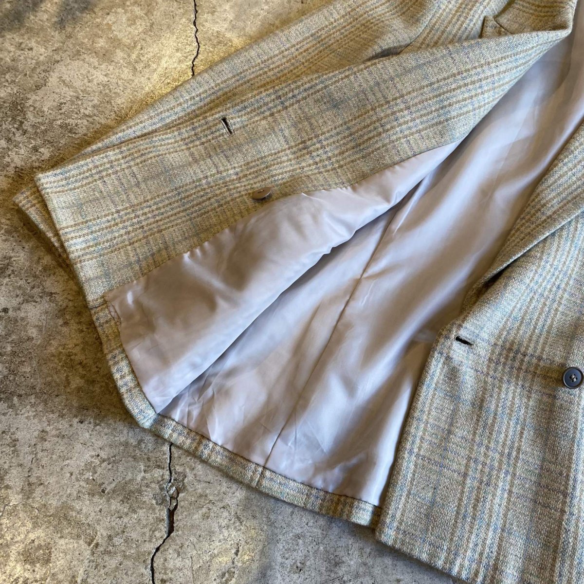 画像7: PALE TONE CHECK PATTERN DESIGN DOUBLE JACKET / Ladies M  (7)
