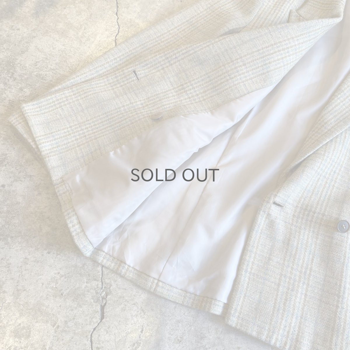 画像7: PALE TONE CHECK PATTERN DESIGN DOUBLE JACKET / Ladies M  (7)