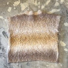 画像2: BORDER PATTERN MOCK NECK KNIT VEST / Mens L (2)