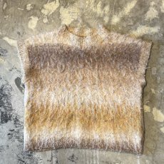 画像1: BORDER PATTERN MOCK NECK KNIT VEST / Mens L (1)