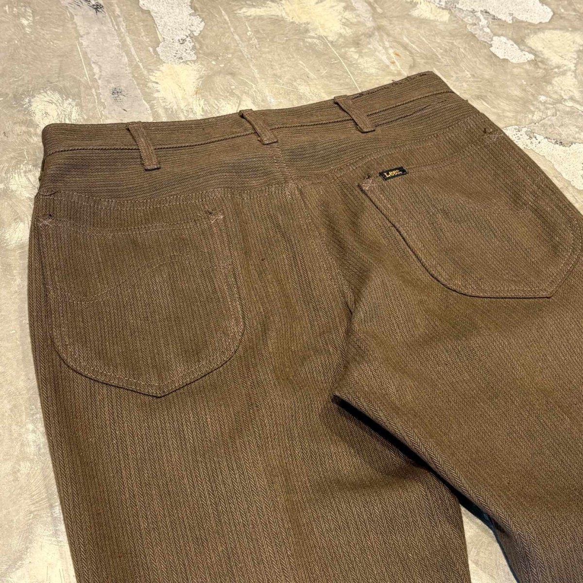 画像9: ~80's【LEE】BROWN COLOR HERRINGBONE PATTERN SLACKS / W30 (9)