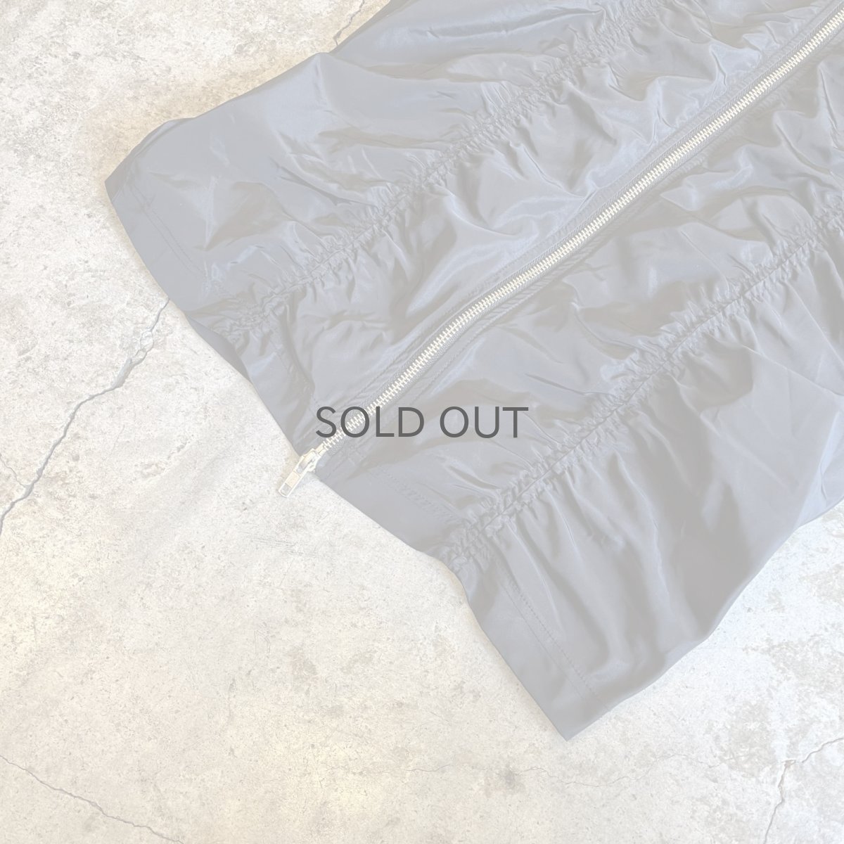 画像4: FRONT GATHER DOUBLE ZIP UP DESIGN NYLON LONG SKIRT / W24~W26 (4)