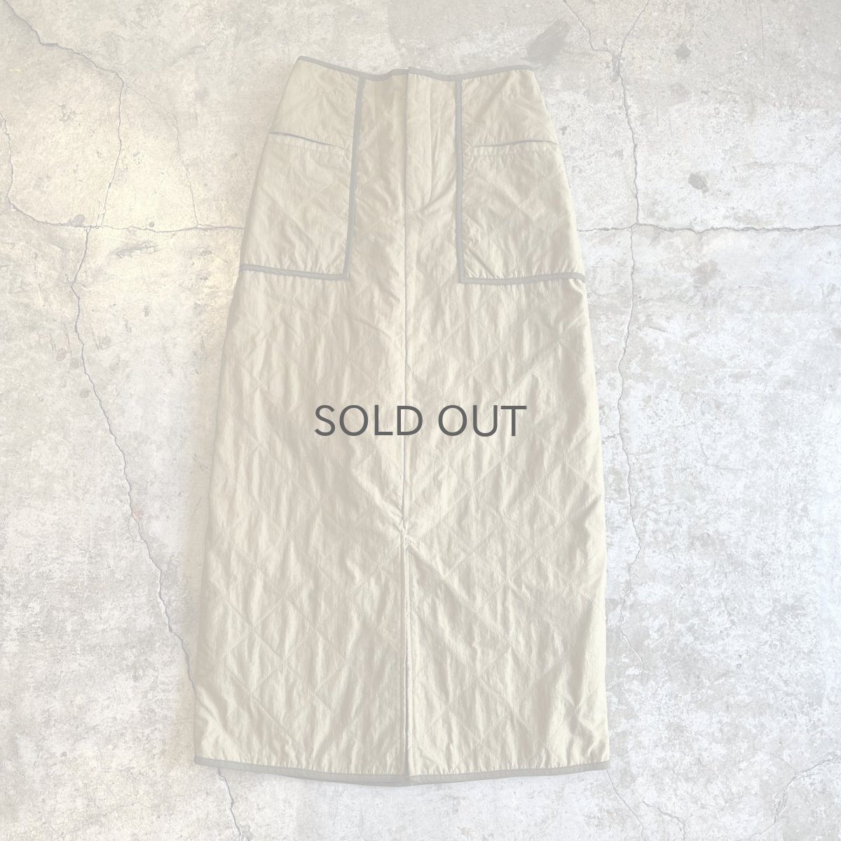 画像1: 4 POCKET POINT SLIT DESIGN QUILTING LONG SKIRT / W26~W29 (1)