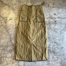 画像1: 4 POCKET POINT SLIT DESIGN QUILTING LONG SKIRT / W26~W29 (1)