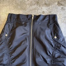 画像6: FRONT GATHER DOUBLE ZIP UP DESIGN NYLON LONG SKIRT / W24~W26 (6)