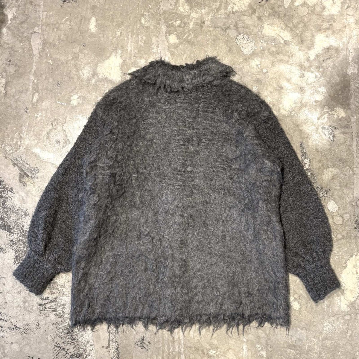 画像2: SLEEVE SWITCHED SHIRT STYLE KNIT CARDIGAN / Mens L (2)