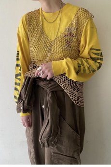 画像11: ALL OVER BAMBOO BEADS MESH DESIGN V NECK VEST / Ladies S~M (11)