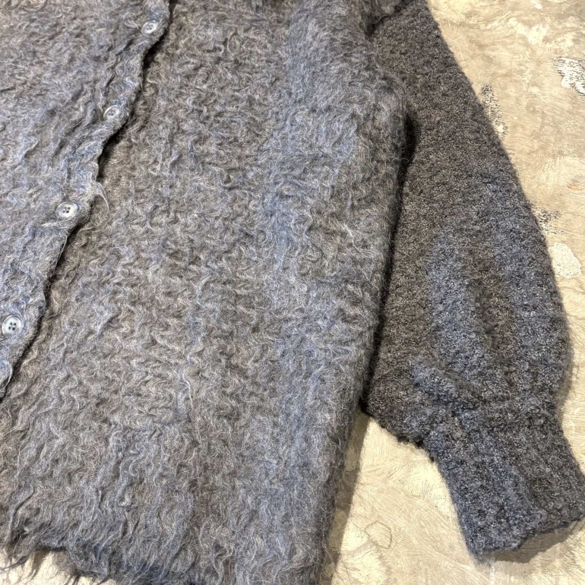 画像6: SLEEVE SWITCHED SHIRT STYLE KNIT CARDIGAN / Mens L (6)