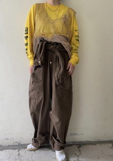 画像12: ALL OVER BAMBOO BEADS MESH DESIGN V NECK VEST / Ladies S~M (12)