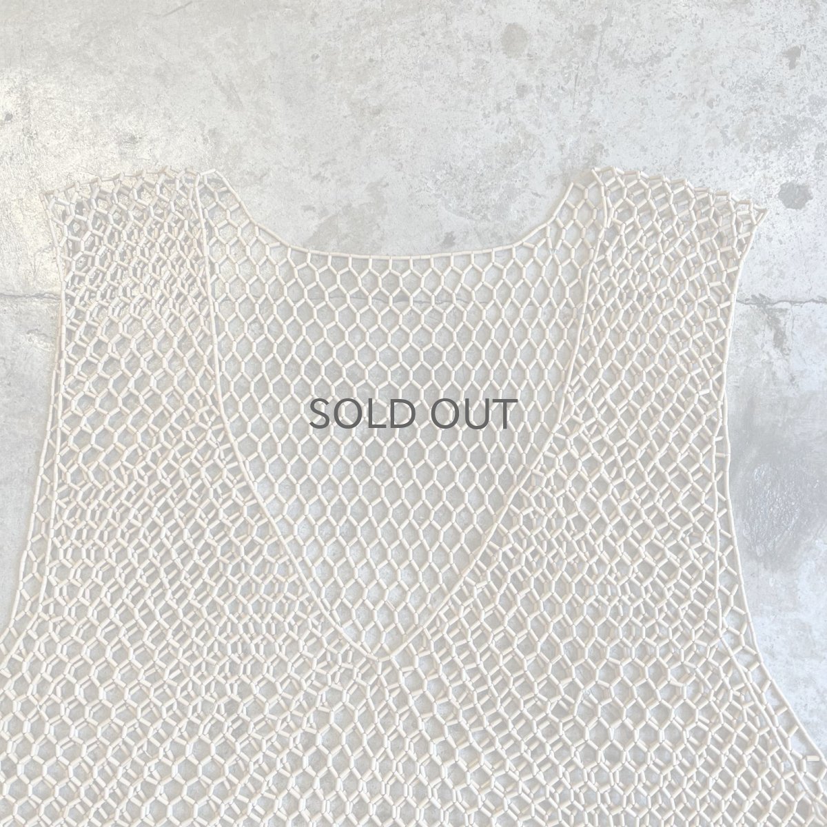 画像6: ALL OVER BAMBOO BEADS MESH DESIGN V NECK VEST / Ladies S~M (6)