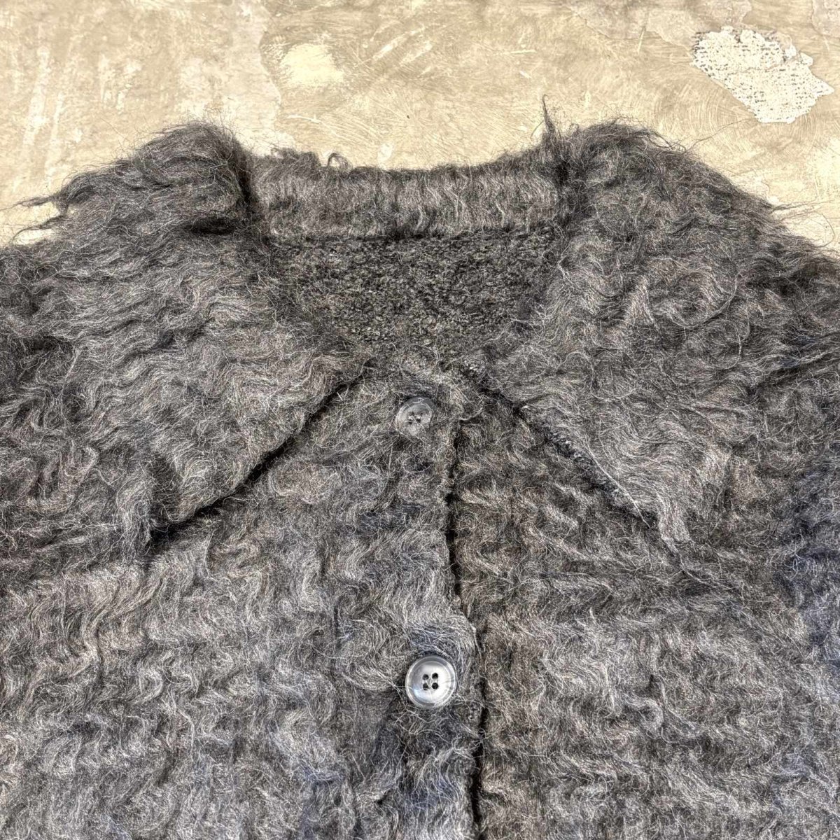 画像10: SLEEVE SWITCHED SHIRT STYLE KNIT CARDIGAN / Mens L (10)