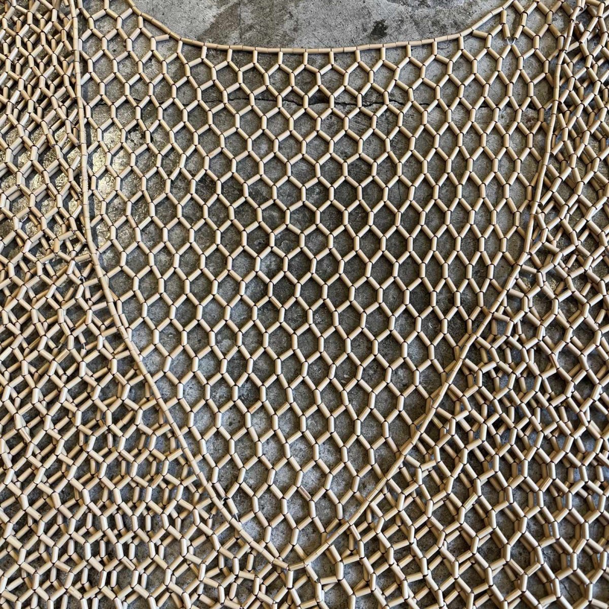 画像7: ALL OVER BAMBOO BEADS MESH DESIGN V NECK VEST / Ladies S~M (7)