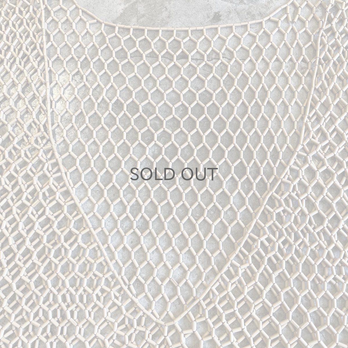 画像7: ALL OVER BAMBOO BEADS MESH DESIGN V NECK VEST / Ladies S~M (7)