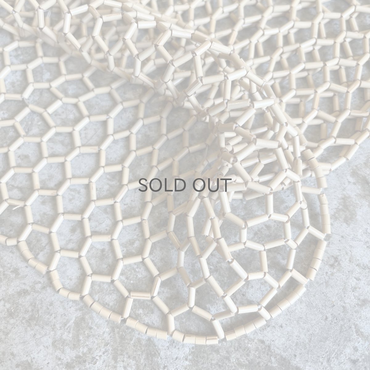 画像5: ALL OVER BAMBOO BEADS MESH DESIGN V NECK VEST / Ladies S~M (5)