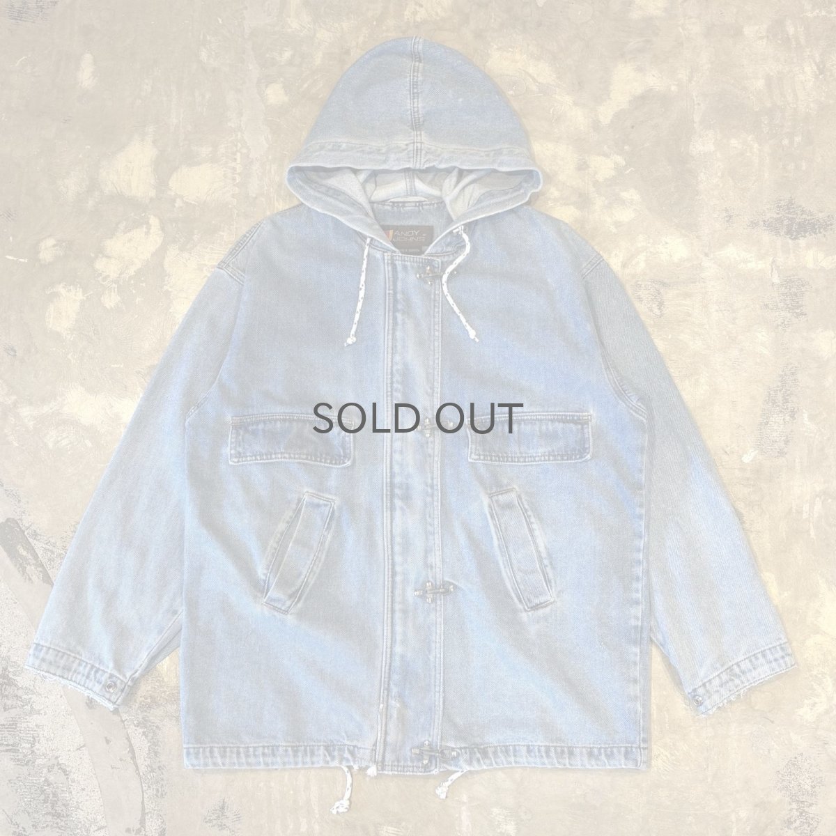 画像1: DENIM HOODIE MULTI POCKET FIREMAN JACKET / Mens S(L) (1)