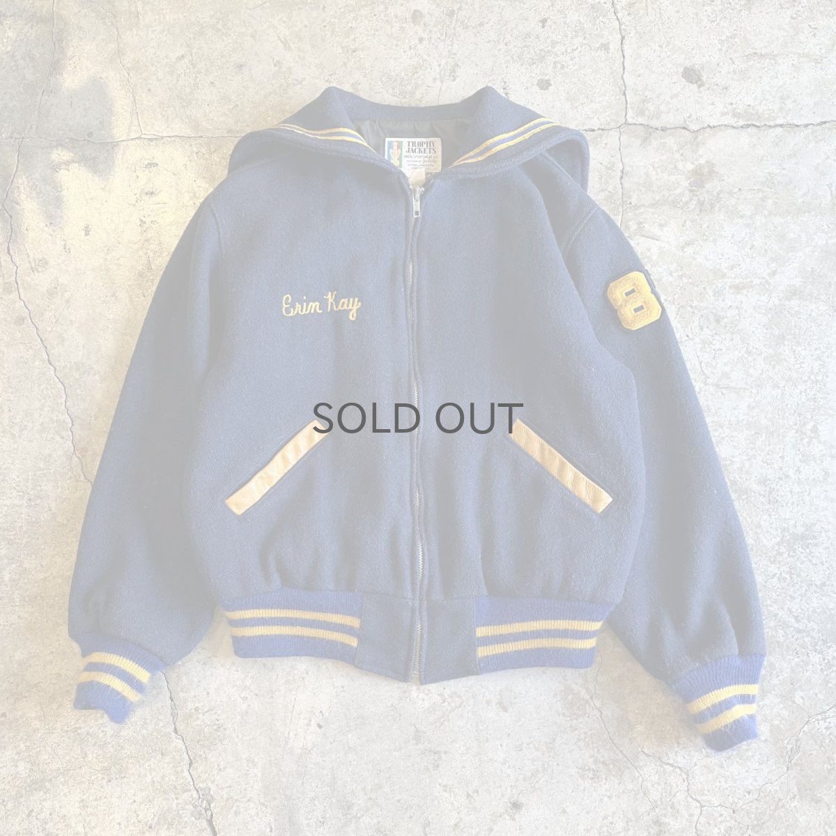 画像1: OLD EMBROIDERY POINT PATCH DESIGN AWARD JACKET / Ladoes M(L) / MADE IN USA (1)