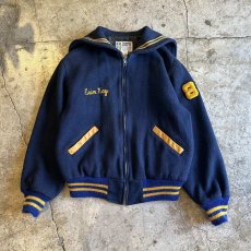 画像1: OLD EMBROIDERY POINT PATCH DESIGN AWARD JACKET / Ladoes M(L) / MADE IN USA (1)
