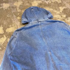 画像9: DENIM HOODIE MULTI POCKET FIREMAN JACKET / Mens S(L) (9)