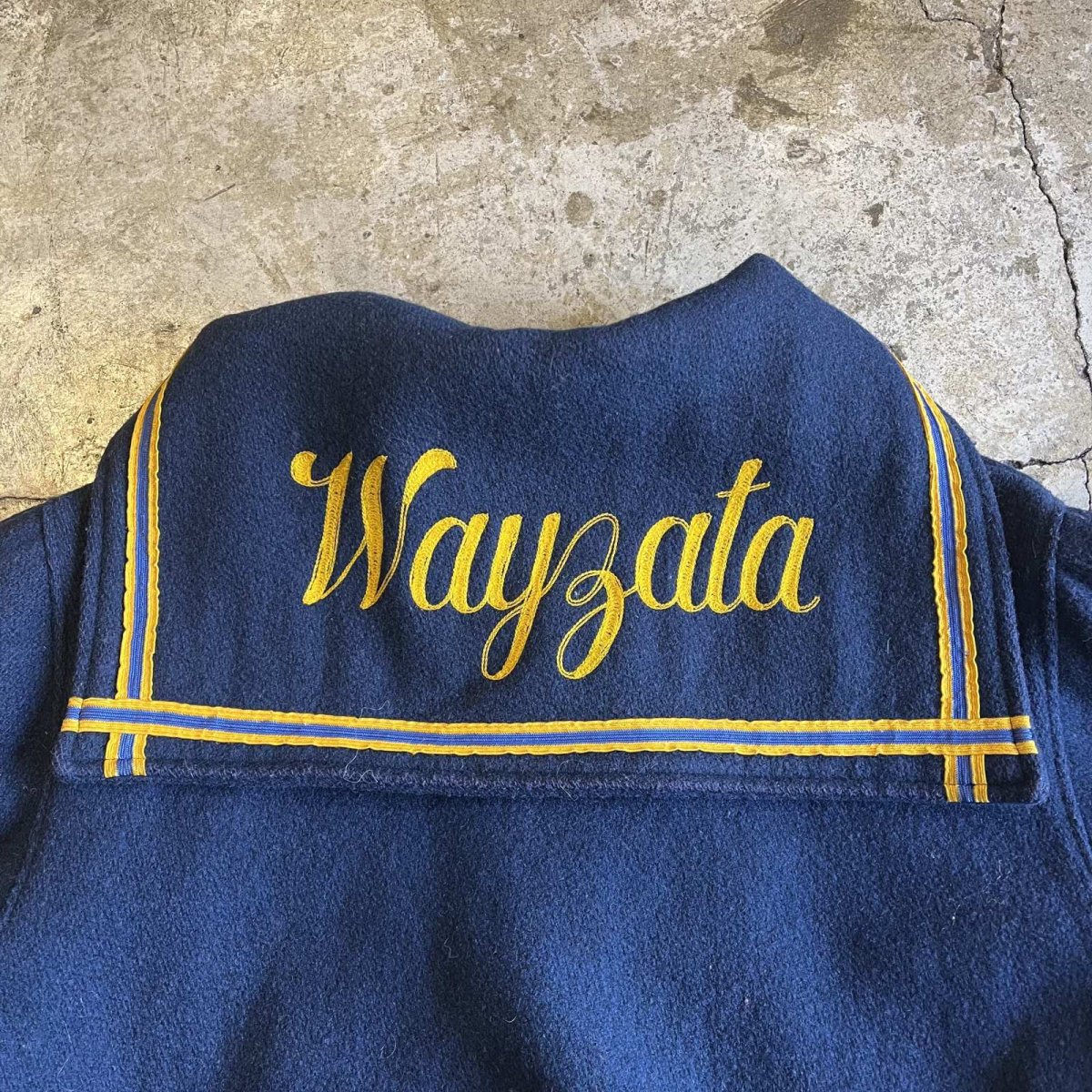 画像11: OLD EMBROIDERY POINT PATCH DESIGN AWARD JACKET / Ladoes M(L) / MADE IN USA (11)