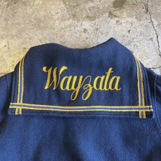 画像11: OLD EMBROIDERY POINT PATCH DESIGN AWARD JACKET / Ladoes M(L) / MADE IN USA (11)