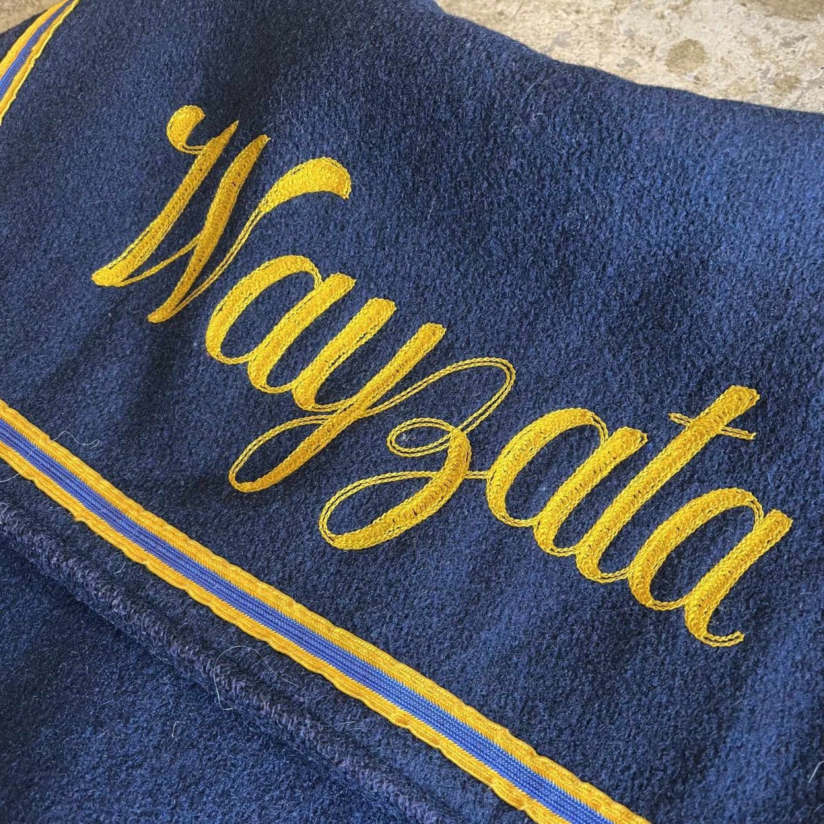 画像12: OLD EMBROIDERY POINT PATCH DESIGN AWARD JACKET / Ladoes M(L) / MADE IN USA (12)