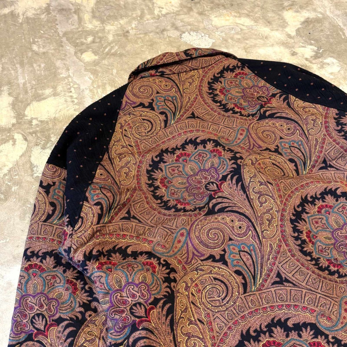画像9: DOT×PAISLEY PATTERN SWITCHED JACKET / Mens L / MADE IN USA (9)