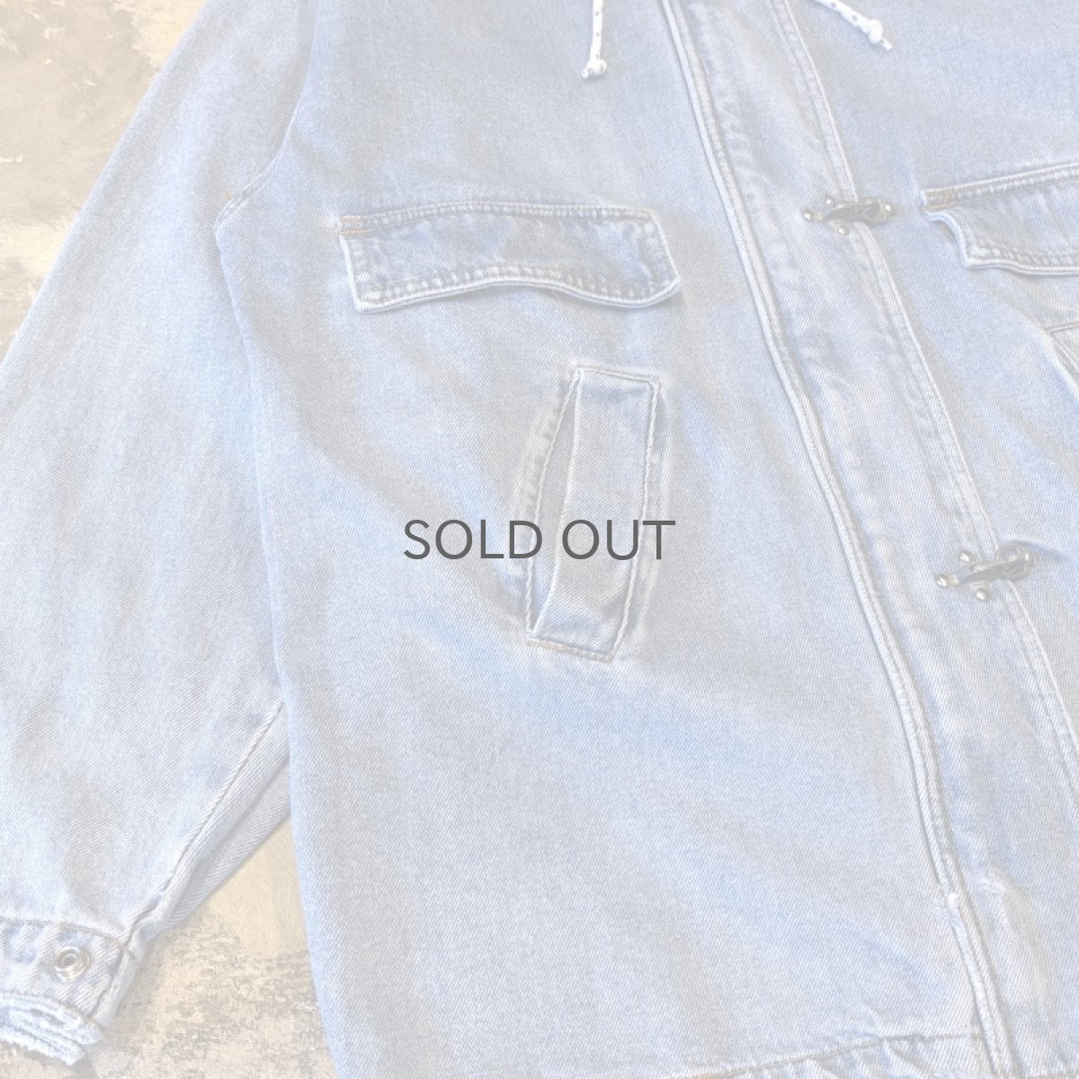 画像5: DENIM HOODIE MULTI POCKET FIREMAN JACKET / Mens S(L) (5)