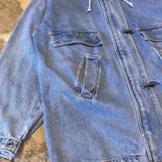 画像5: DENIM HOODIE MULTI POCKET FIREMAN JACKET / Mens S(L) (5)