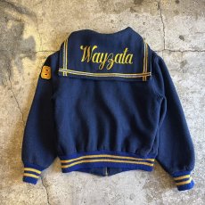 画像2: OLD EMBROIDERY POINT PATCH DESIGN AWARD JACKET / Ladoes M(L) / MADE IN USA (2)