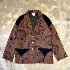 画像1: DOT×PAISLEY PATTERN SWITCHED JACKET / Mens L / MADE IN USA (1)