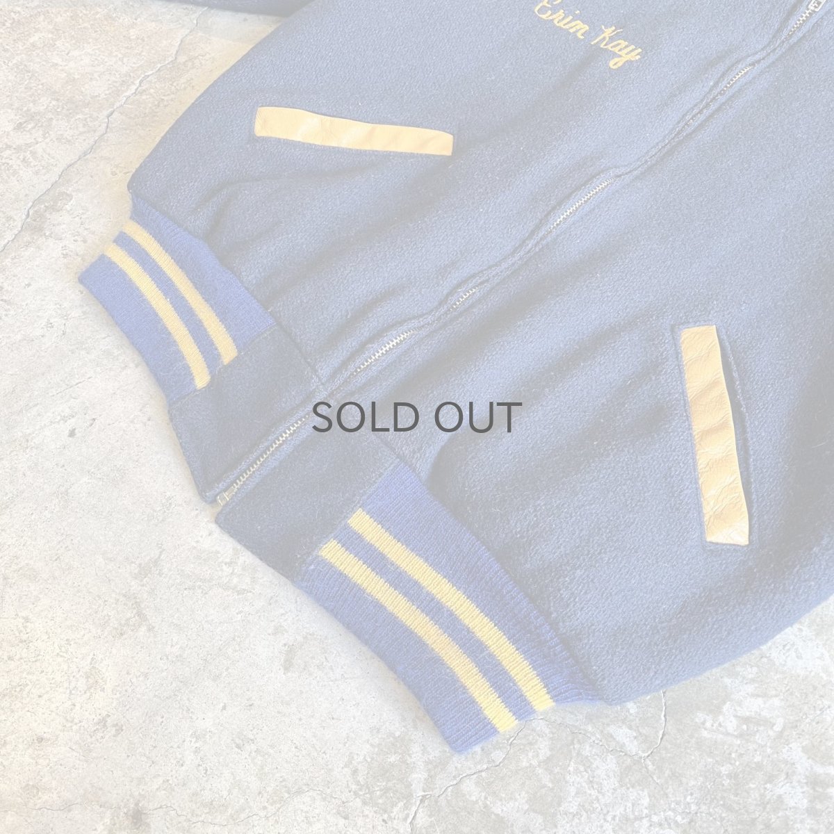 画像4: OLD EMBROIDERY POINT PATCH DESIGN AWARD JACKET / Ladoes M(L) / MADE IN USA (4)