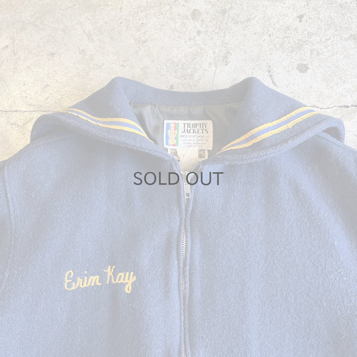 画像7: OLD EMBROIDERY POINT PATCH DESIGN AWARD JACKET / Ladoes M(L) / MADE IN USA (7)