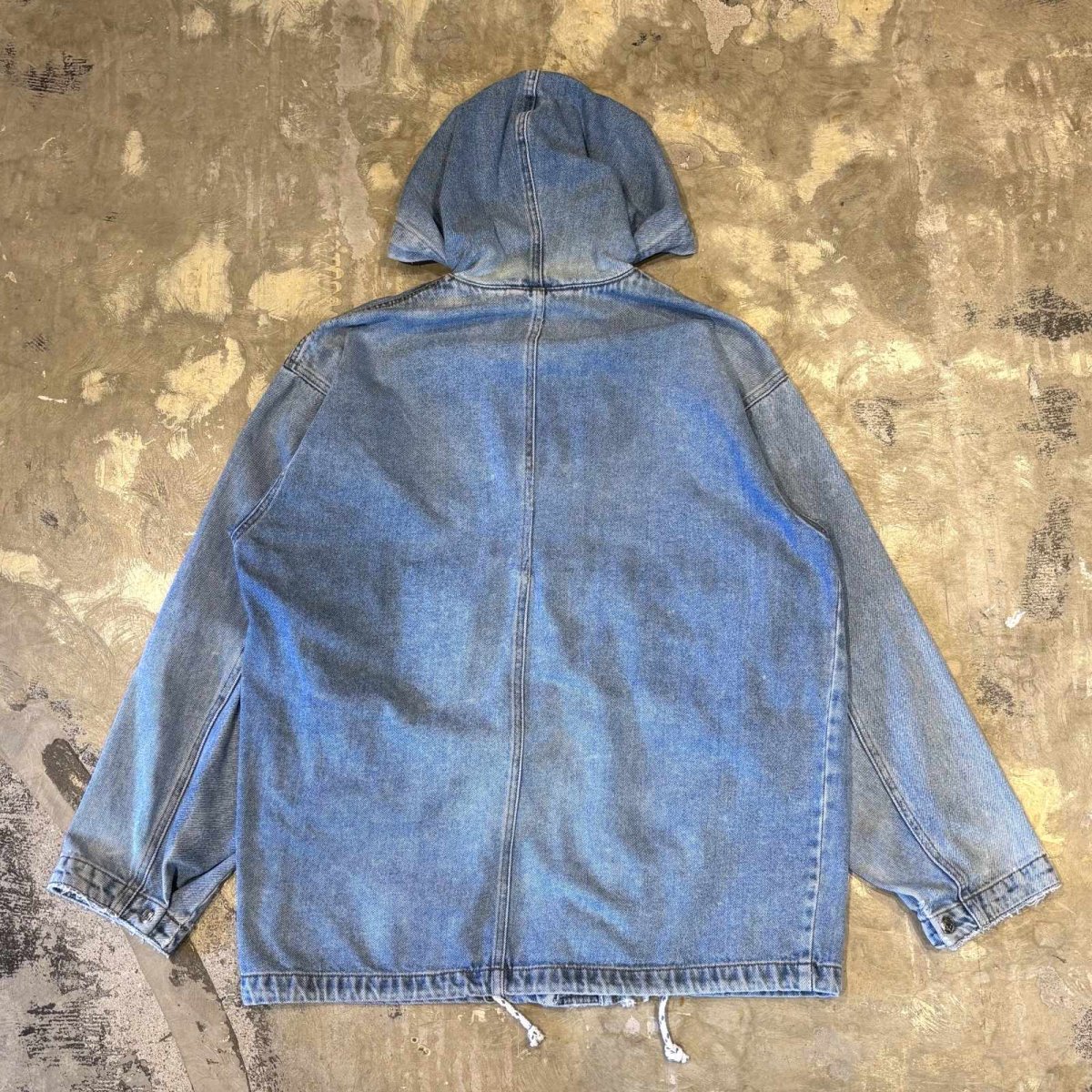 画像2: DENIM HOODIE MULTI POCKET FIREMAN JACKET / Mens S(L) (2)