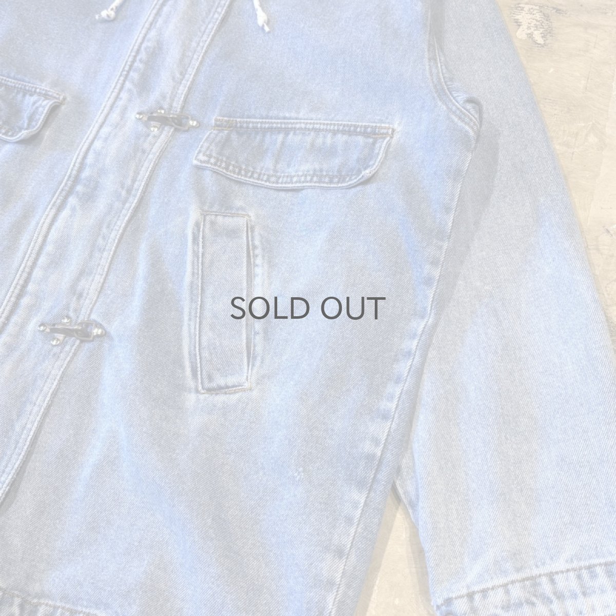 画像6: DENIM HOODIE MULTI POCKET FIREMAN JACKET / Mens S(L) (6)