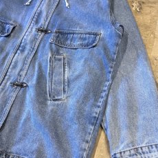 画像6: DENIM HOODIE MULTI POCKET FIREMAN JACKET / Mens S(L) (6)
