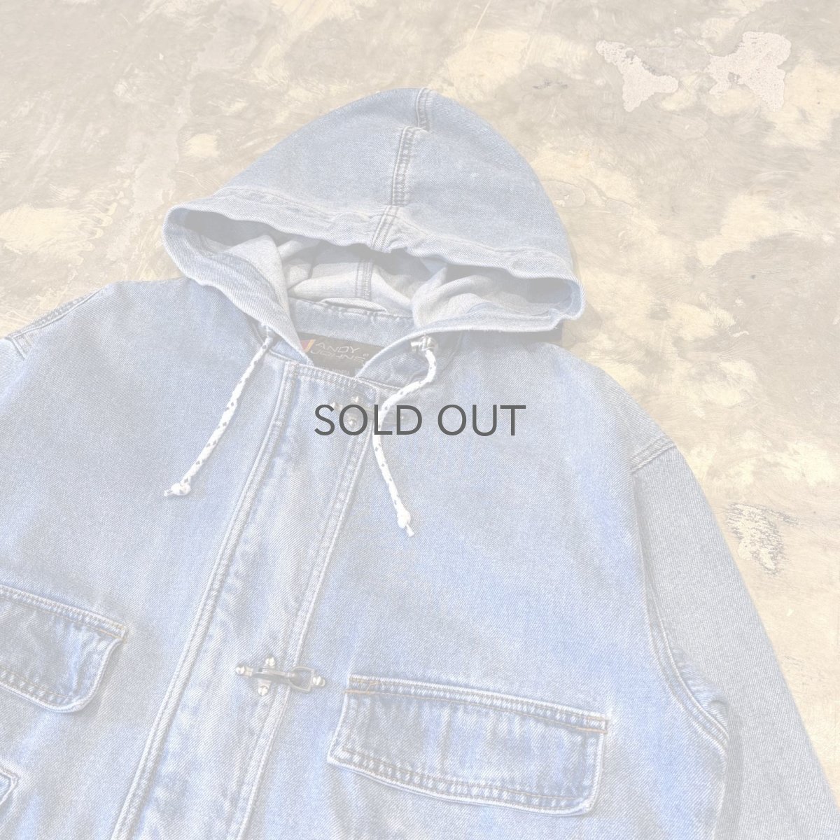 画像4: DENIM HOODIE MULTI POCKET FIREMAN JACKET / Mens S(L) (4)