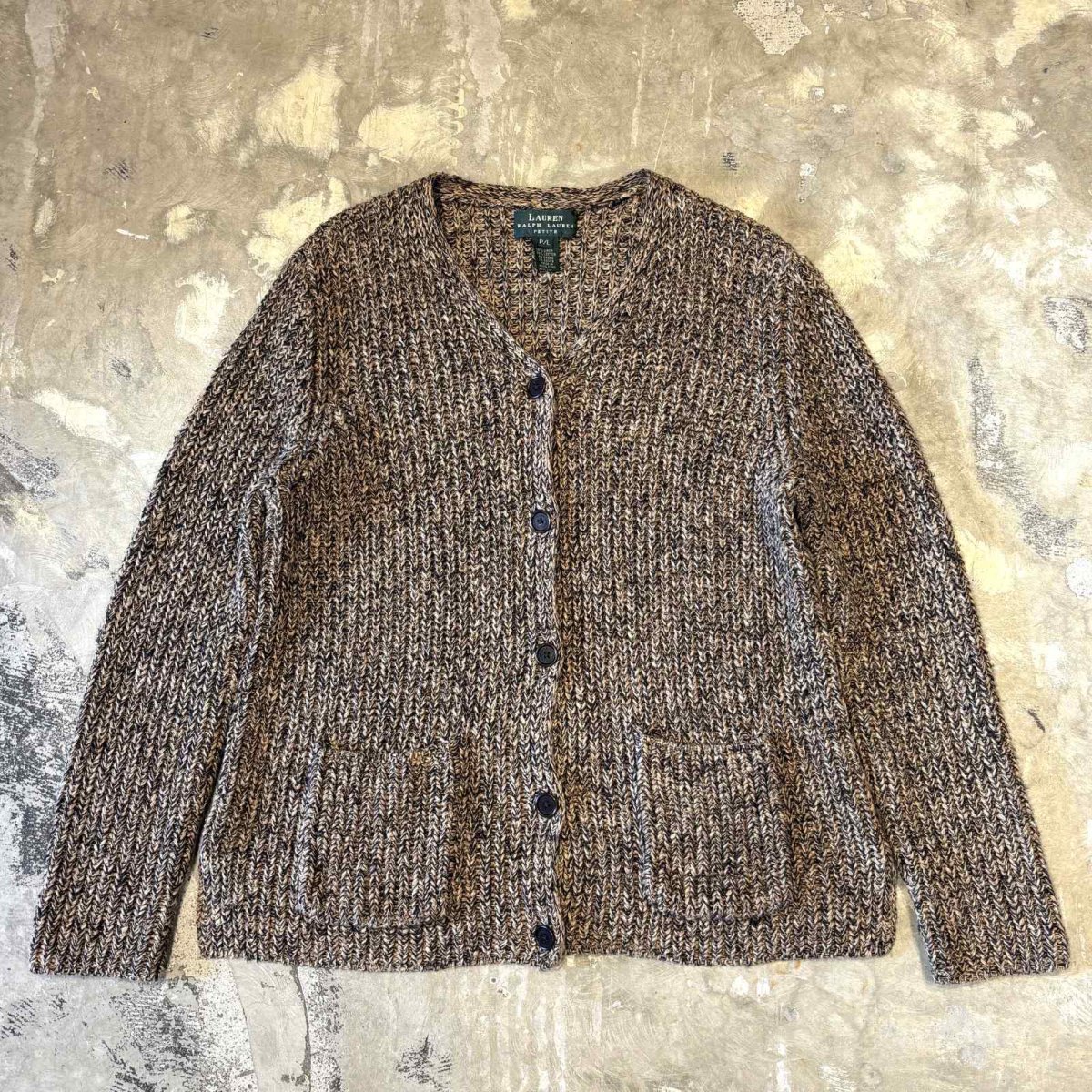 画像1: 【LAUREN RALPH LAUREN】LINEN MIX KNIT CARDIGAN / Mens L (1)