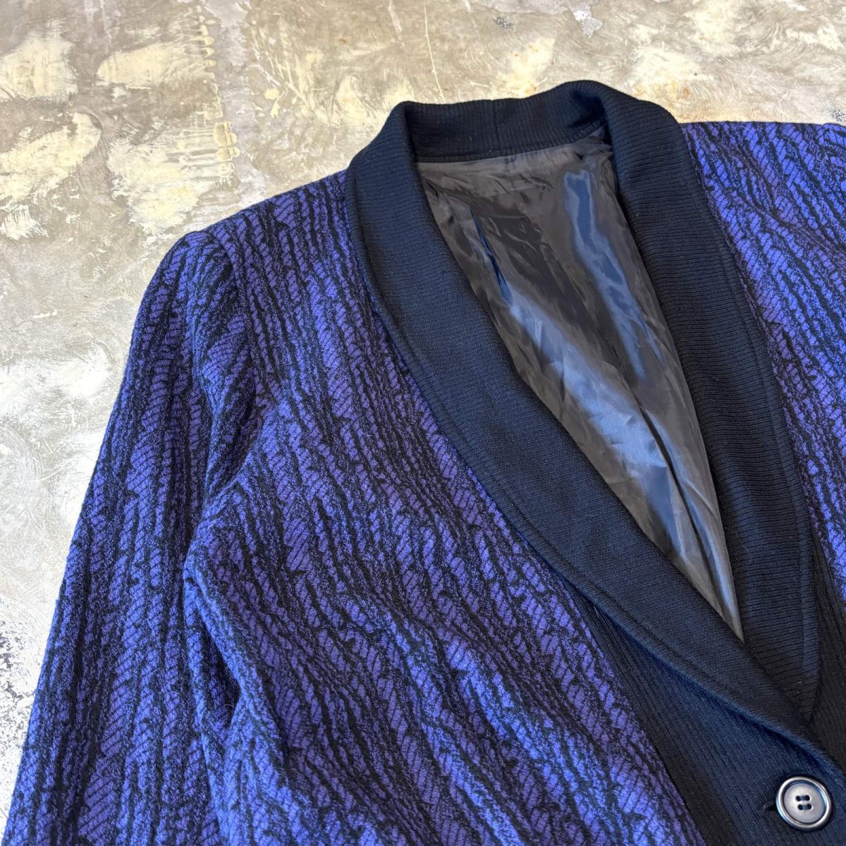 画像3: SHAWL COLLAR PURPLE KNIT CARDIGAN / Mens M (3)
