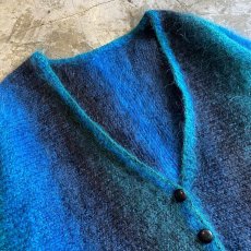 画像3: GRADATION COLOR DOLMAN SLEEVE DESIGN KNIT MOHAIR CARDIGAN / Ladies L (3)