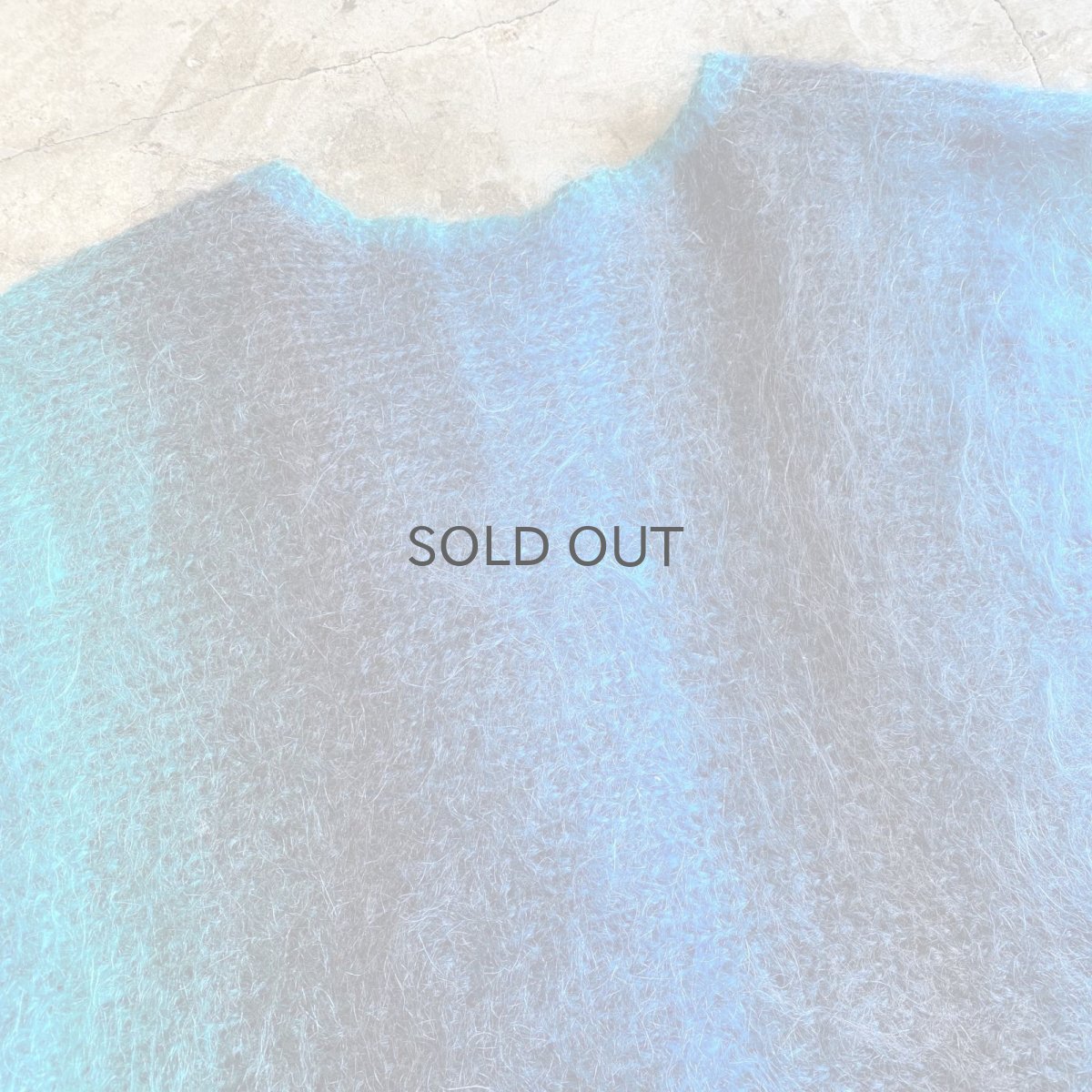 画像11: GRADATION COLOR DOLMAN SLEEVE DESIGN KNIT MOHAIR CARDIGAN / Ladies L (11)