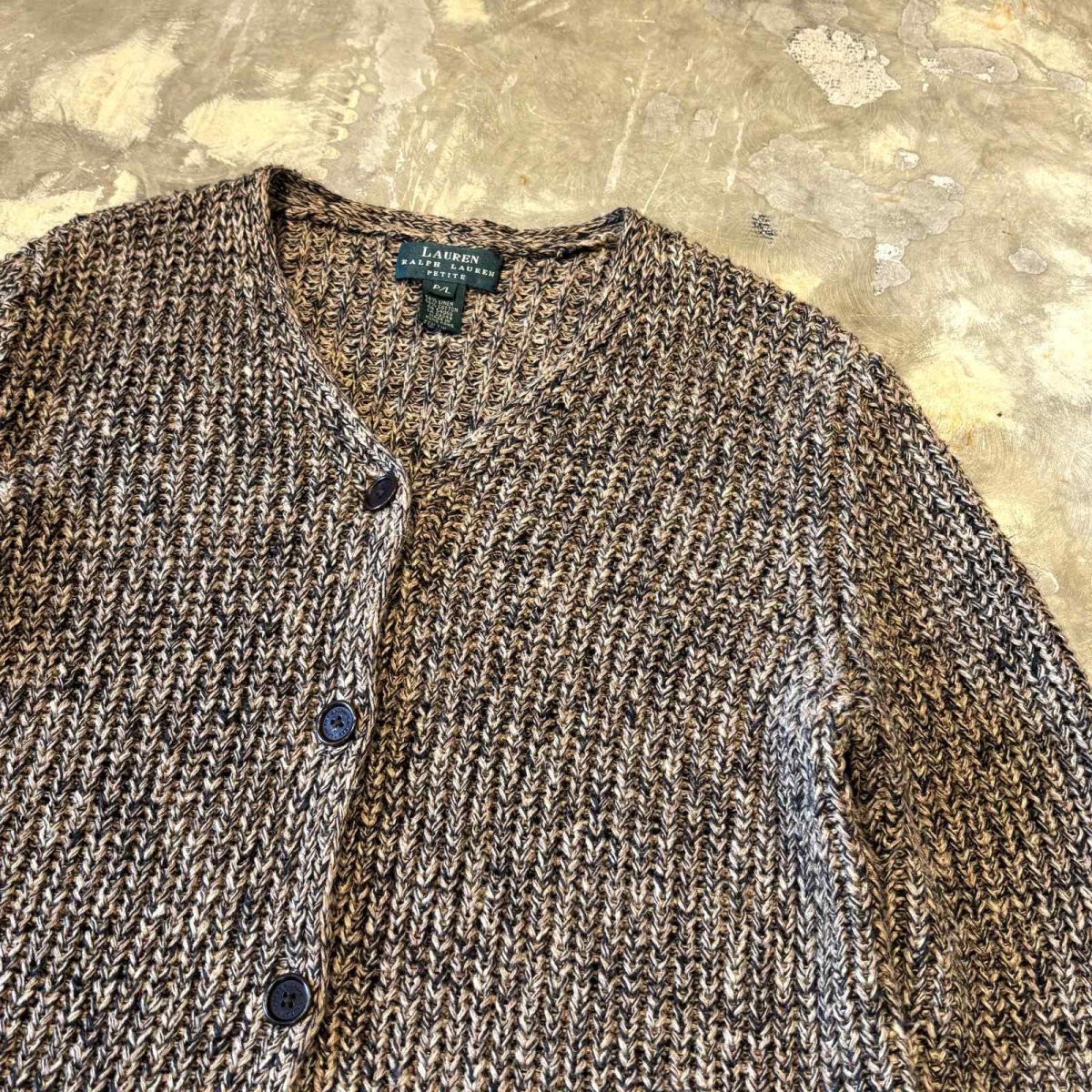 画像4: 【LAUREN RALPH LAUREN】LINEN MIX KNIT CARDIGAN / Mens L (4)