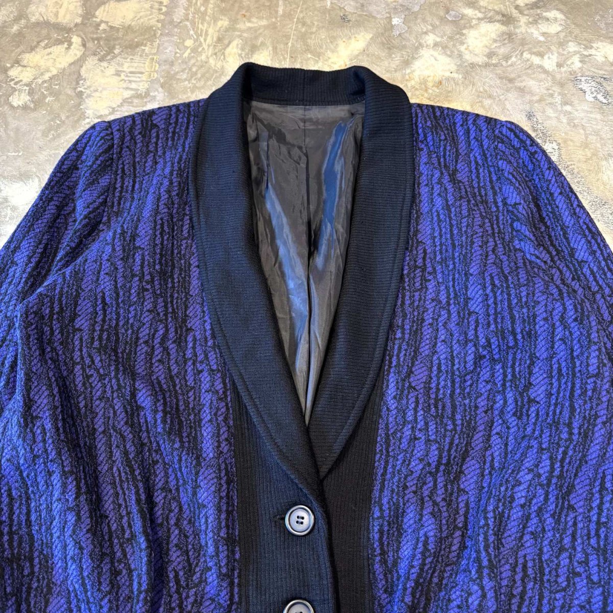 画像10: SHAWL COLLAR PURPLE KNIT CARDIGAN / Mens M (10)